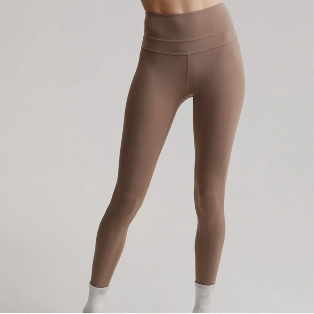 Varley Biona High Rise Legging SZ M Tan Brown